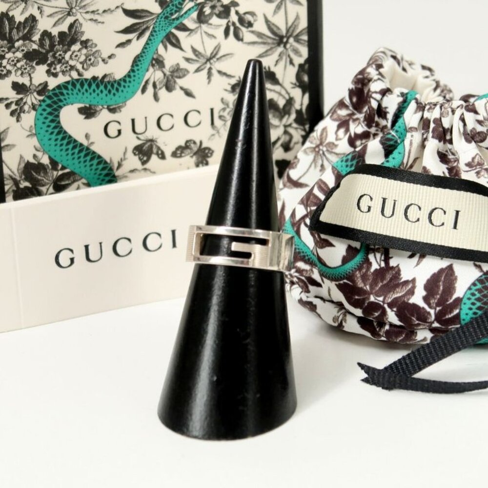Gucci Ring Size 15 Interlocking G Logo Ra5175 - Picture 1 of 10